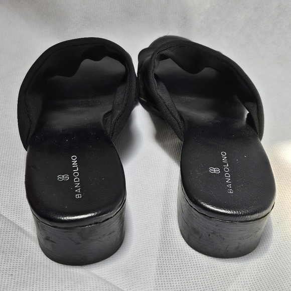 Bandolino Stretch Fabric Open Toe Chunky Heel Slip On Sandals Size 7.5 - Picture 5 of 9